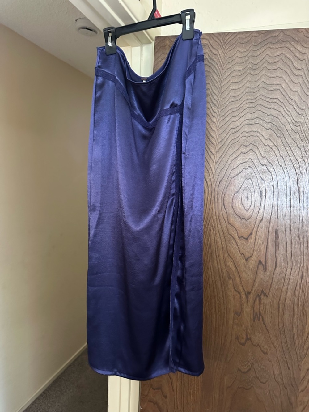 Satin Slip Skirt in Deep Violet - free people